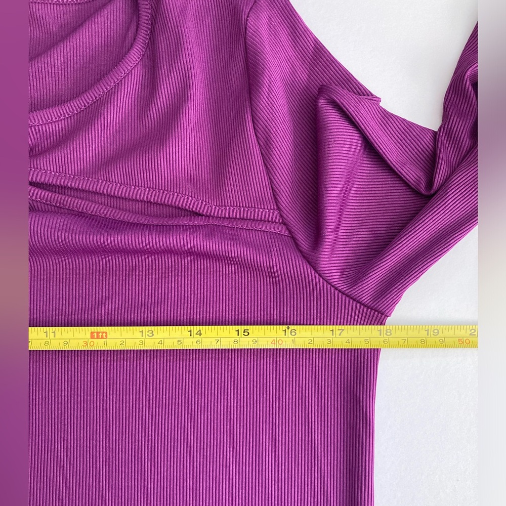 NINE WEST | NWT Purple Cutout Ribbed Long Sleeve Blouse - Picture 7 of 7